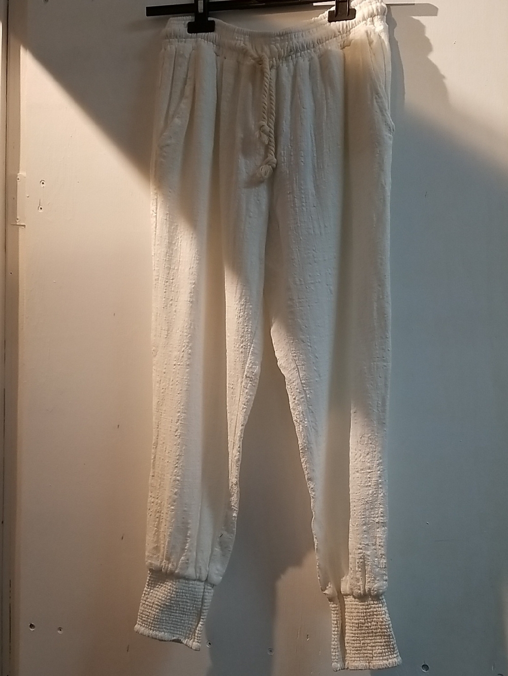 Ocean Drive Cream Drawstring Jogger Pants